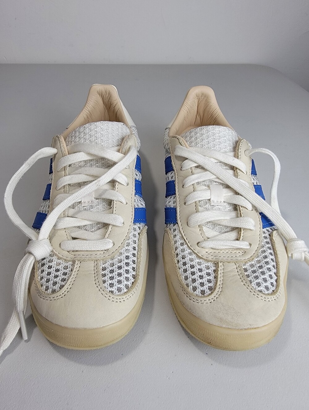 Adidas Originals Gazelle Indoor (Off White/Focus Blue/Warm Vanilla) Shoes Mens 7